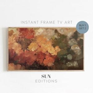 Fall Garden Screensaver | Botanical Frame Tv Art | Instant Download | Hydrangea Flower Frame Tv Art | Rustic Country Decor | Autumn TV Art