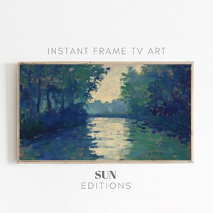 Tropical lake Painting for Samsung Frame TV Art Digital Download
