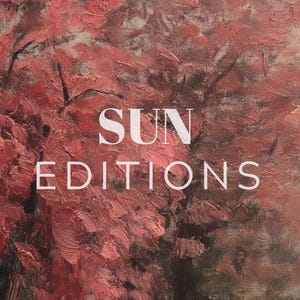 May include: A painting of a tree with red leaves and the text "SUN EDITIONS" in white.
