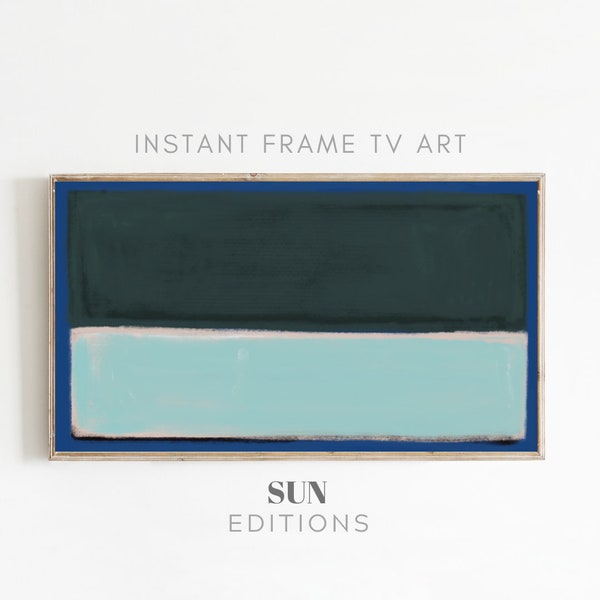 Samsung Frame TV Art Modern Painting, Samsung Frame TV Art Abstract Rothko, Frame TV Art Green Blue, Abstract Art, 4K Art