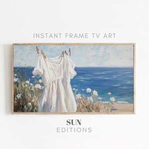 Coastal wildflowers TV Art Summer TV Art Samsung Frame TV Art Spring Beach Decor farmhouse Seaside Tv Art Floral 4K Instant Digital Download