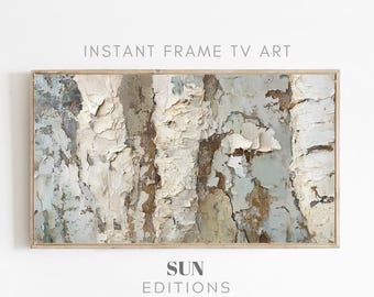 Earthy Green Modern Abstract Frame TV Art - Rustic Neutral Minimal Tv Art - Moody Beige Oil Painting Screensaver