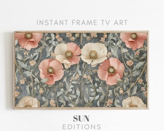 Samsung Frame TV Art - William Morris Inspired - Botanical Art - Cozy Home Decor