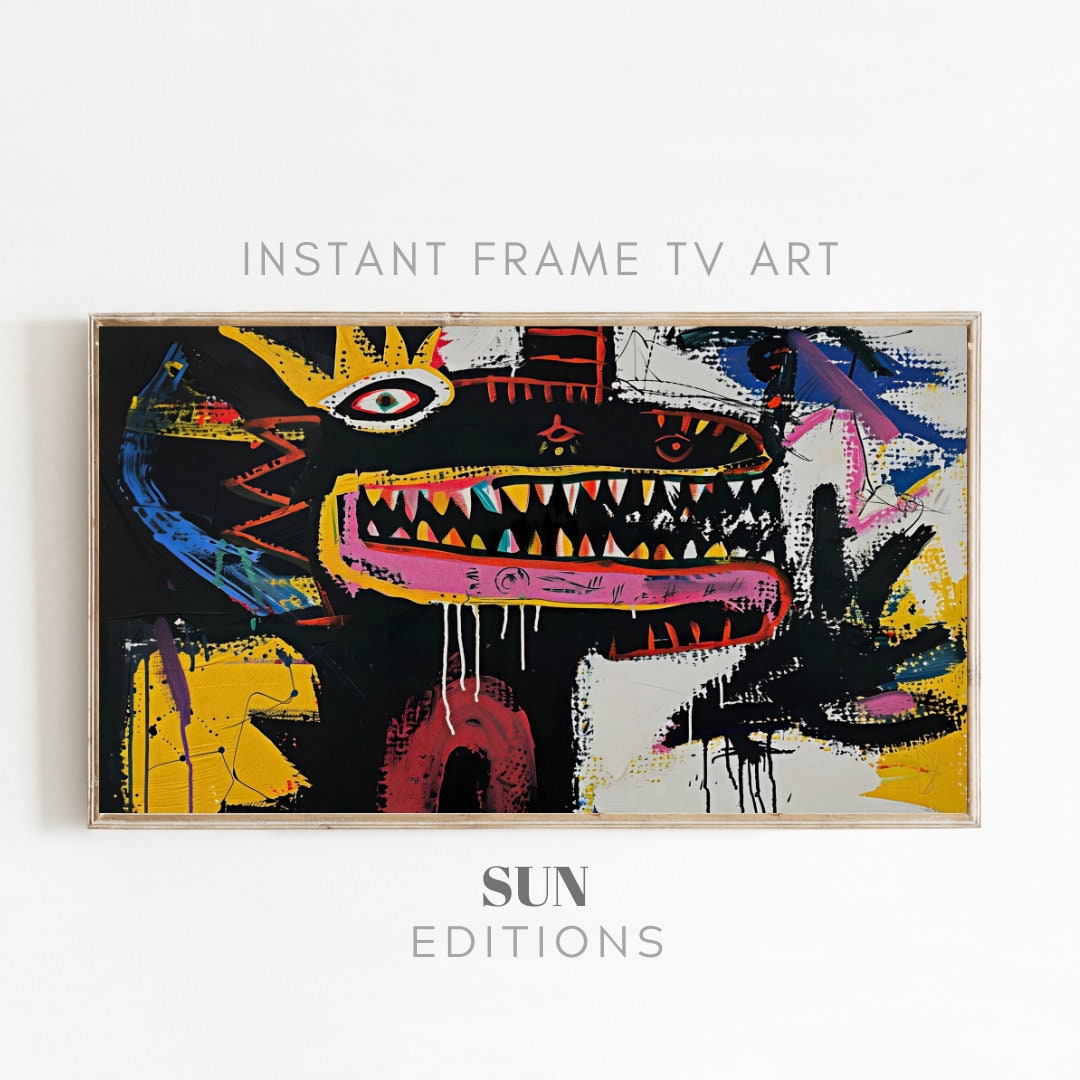 Samsung Frame TV Art Dino Inspired, Graffiti Wall Art, Urban Decor