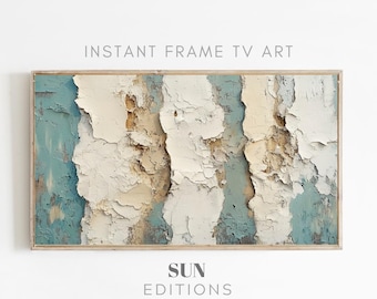 Earthy Green Modern Abstract Frame TV Art - Rustic Neutral Minimal Tv Art - Moody Beige Oil Painting Screensaver