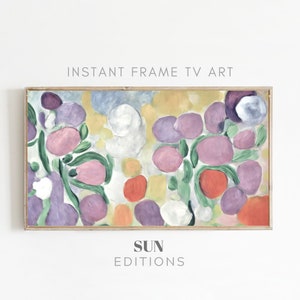 Moldura de TV Samsung com estampa de primavera, Floral abstrato para moldura de TV, Pintura moderna para TV, Download digital