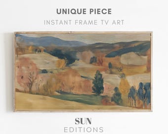 秋のフレームテレビアートヴィンテージ秋の風景画素朴な秋の装飾スクリーンセーバーユニークな作品