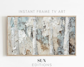 Earthy Green Modern Abstract Frame TV Art - Rustic Neutral Minimal Tv Art - Moody Beige Oil Painting Screensaver