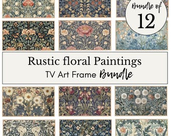 Samsung Frame TV Bundel van 12: William Morris geïnspireerde vintage bloemen (digitale download)