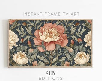 Samsung Frame TV Art - William Morris Inspired - Botanical Art - Cozy Home Decor