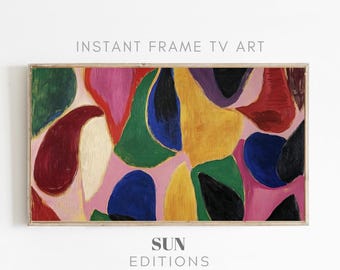 Samsung Frame TV Art Modern Vibrant Abstract, Samsung Frame TV Art Instant Download