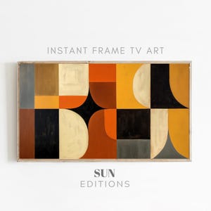 Samsung Frame TV Art abstract colorful textured, Samsung Frame TV Art multicolor Mid Century Abstract painting, 4K Art