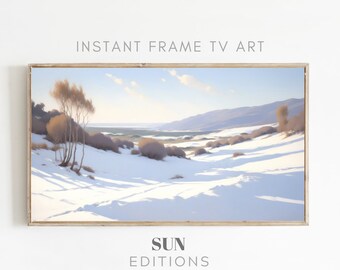 Samsung Frame TV Art Winter, Snowy Landscape, Classic Painting, Instant Download