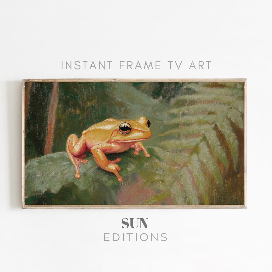 Frog Frame TV Art - Colorful Maximalist Decor - Digital Download