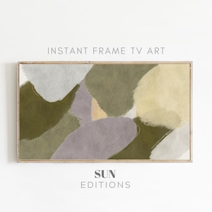Samsung Frame TV Art / Forme organiche / Arte morbida e colorata / Verde tenue / Download TV DIGITALE