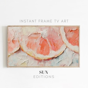 Summer Frame TV Art Citrus Painting impasto Decor Spring Screensaver Colorful Pop Art Textured Painting Instant Download