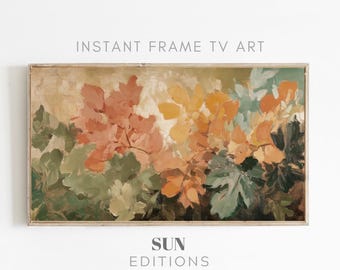 Fall Garden Screensaver | Botanical Frame Tv Art | Instant Download | Hydrangea Flower Frame Tv Art | Rustic Country Decor