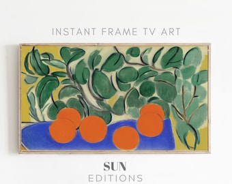 Samsung Frame TV Art Oranges, pintura moderna, descarga digital para TV 4K