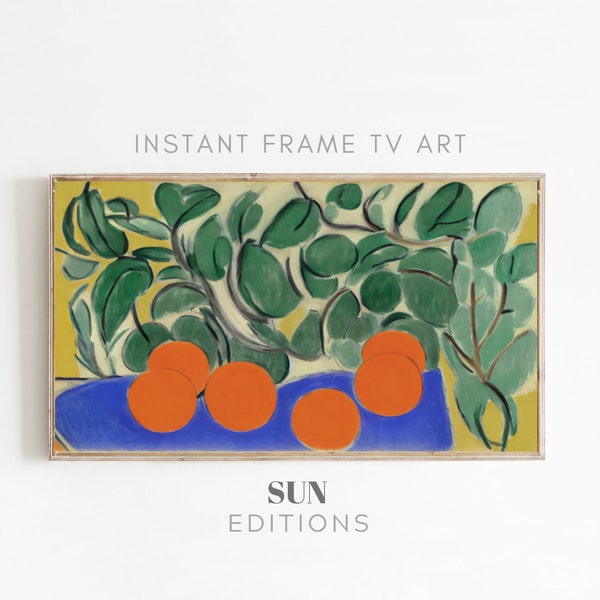 Samsung Frame TV Art Oranges, Modern Painting, Digital Download for 4k TV