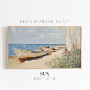 Sailboats TV Art Summer TV Art Samsung Frame TV Art Spring Beach Decor Textured Tv Art Floral 4K Instant Digital Download