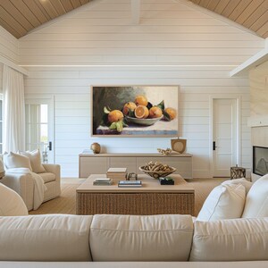 Frame Tv Art Digital Download | Rustic Farmhouse Art For Tv | Oranges Tv Art | Farmhouse Kitchen Decor | Fruit Bowl Still Life