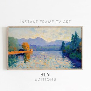 Tropical lake Painting for Samsung Frame TV Art Digital Download