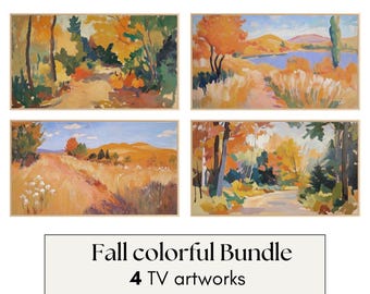 Fall pumpkin the frame TV Art Set  |  Samsung Frame Tv Art | Fall Frame Tv Art | Pumpkins Fall Decor | Home Decor | Colorful Art