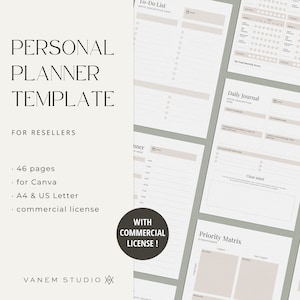 PRL Personal Planner, Reseller Planner Template Canva Commercial Use, Productivity Template, Personal Planner Templates, Procrastination