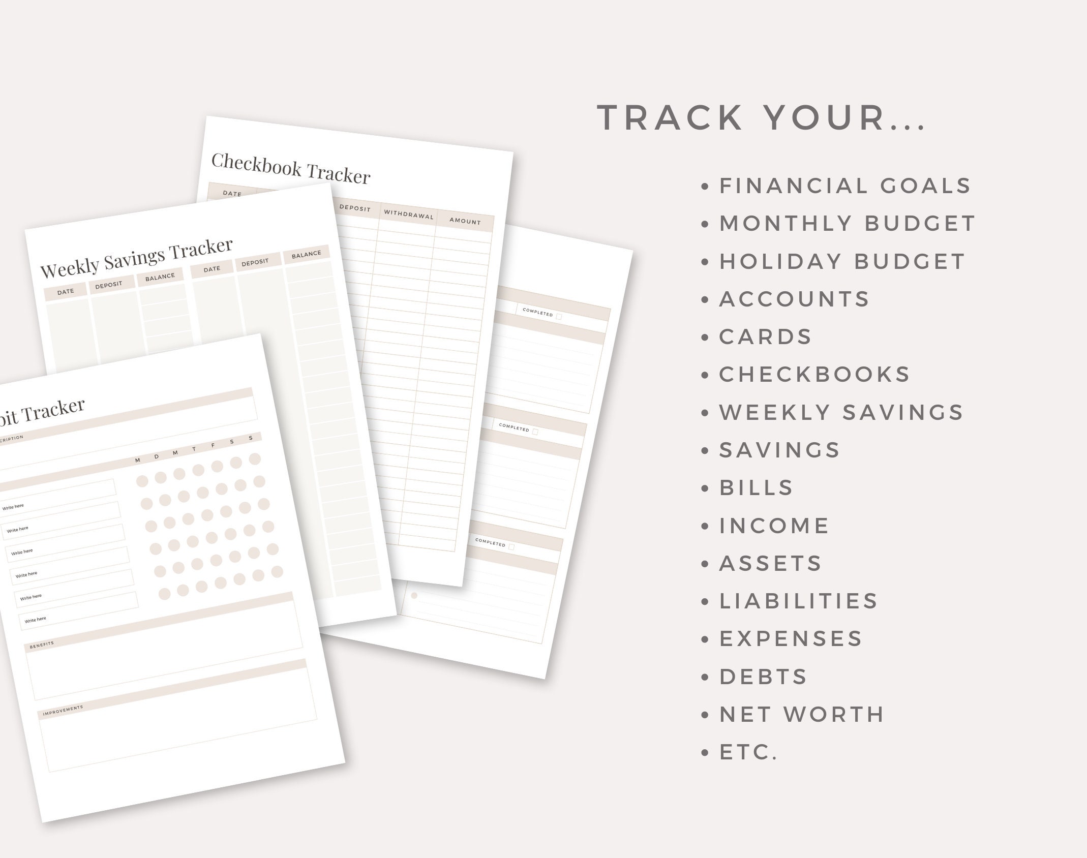 Finance Planner Template Financial Planner Bundle Yearly Etsy