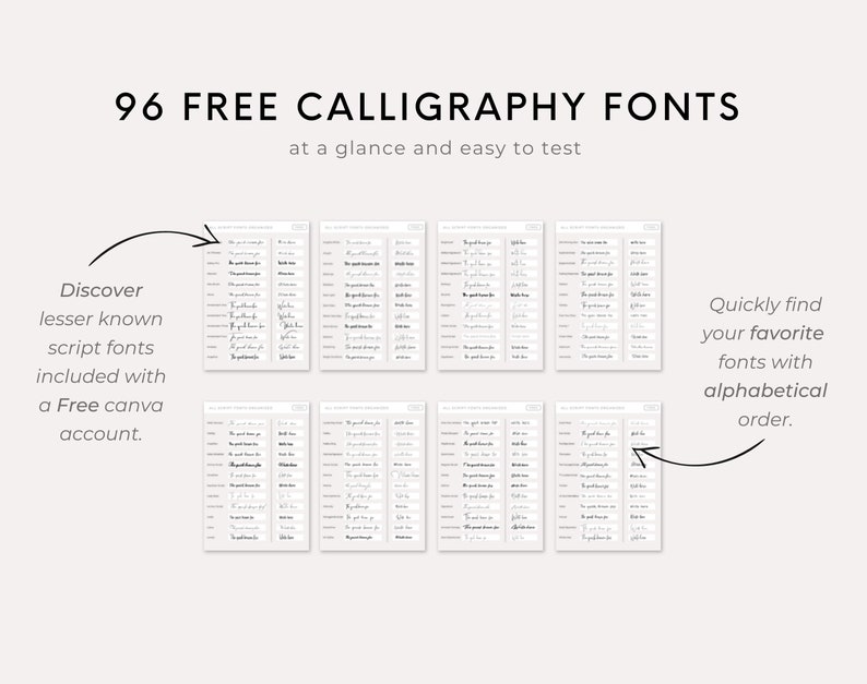 Canva Font Template Canva Template Calligraphy Font Collection Canva Canva Font Template Canva Template Calligraphy Font Collection Canva