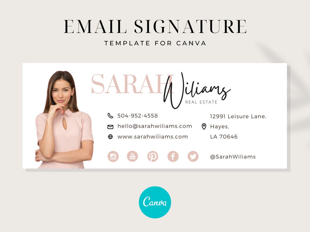 Email Signature Template Canva Email Signature for Gmail Etsy
