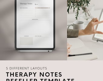 PLR Therapy Notes Template, Reseller Planner Template Canva Commercial Use, Therapy Journal Template, Mental Health Journal Template