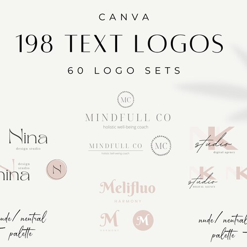 50 Logo Templates Canva Logo Template DIY Logo Set Premade Etsy
