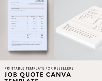 PLR Minimalist Job Quote Template Canva, Reseller Template Canva Commercial Use, Work Estimate Template Canva, Work Quote Canva template