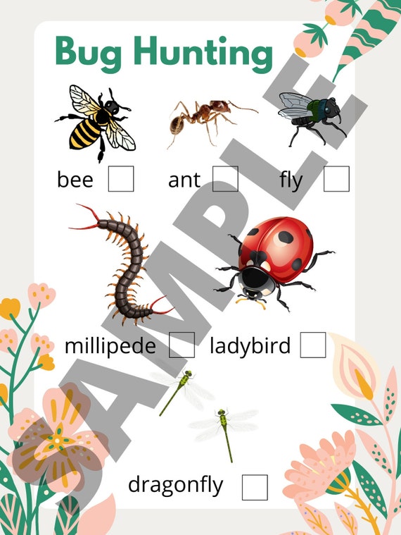 Bug Hunting Checklist Digital Download PDF File EYFS Etsy