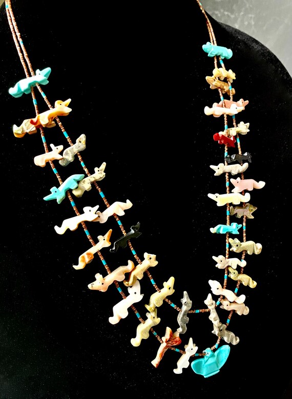 Exceptional Native American Multi Gem Stone Carve… - image 9