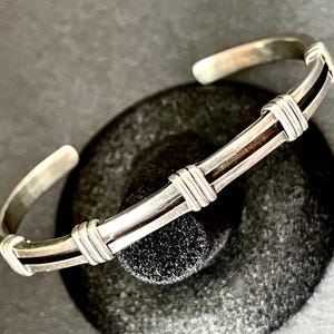 Sterling Silver- Navajo- Silversmith; R. Wilson, with 12K GF, Cuff Bracelet Wrist Size -6&quot;, Weight- 10.8g. Width- 3/8&quot;.Crafted by R. Wilson.