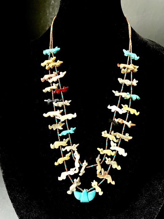 Exceptional Native American Multi Gem Stone Carve… - image 2