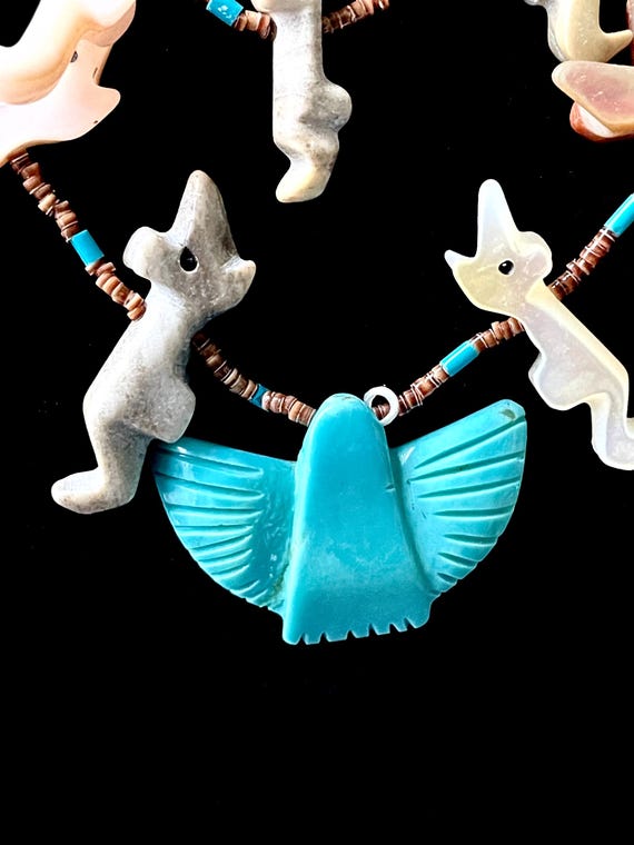 Exceptional Native American Multi Gem Stone Carve… - image 5