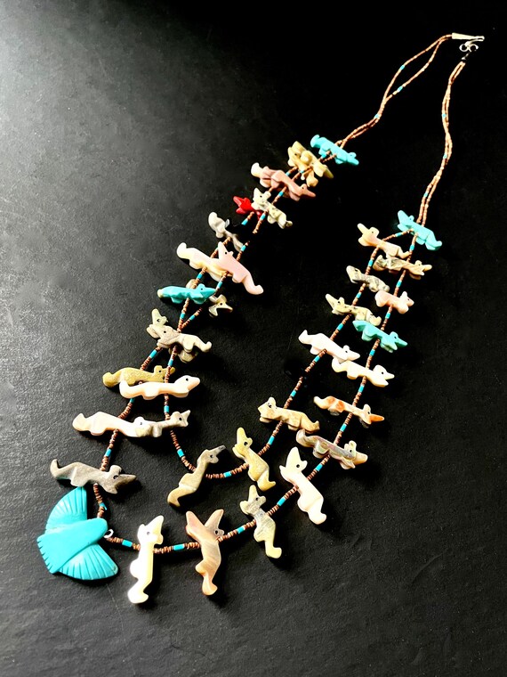 Exceptional Native American Multi Gem Stone Carve… - image 3