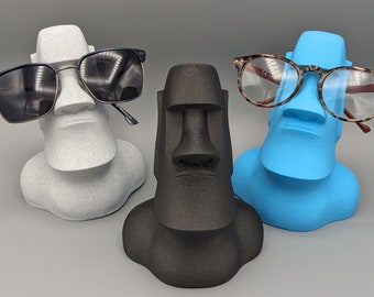 Moai glasses holder - decorative statue for storing sunglasses and reading glasses