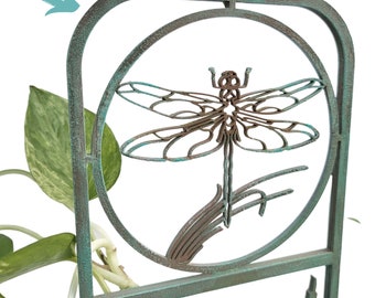 Dragonfly houseplant trellis, for indoor houseplants,  plant support, 3D printed, plant stake, Copper Patina option