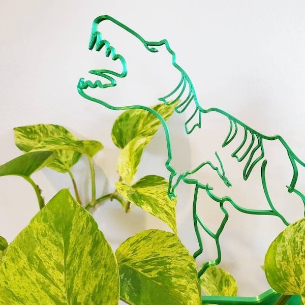 T-Rex Dinosaur, Houseplant trellis , 3D Printed indoor plant support, plant stake, hoya hoop
