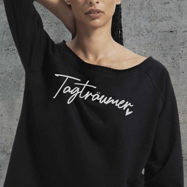 Bio Damen Sweatshirt Flashdance TAGTRÄUMER | versch. Farben | handveredelt | Baumwolle Bio + recyceltes PET |vegan,klimafreundlich,fair wear