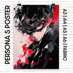 Persona 5 Menu UI Red Stars Pattern for Fabric, Gift Paper