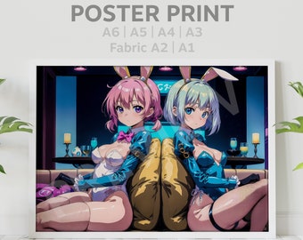 Anime Bunny Girl Waifu Lewd Poster Bishoujo Waifu Gal,Gift, Otaku, Canvas, Tapestry, man cave, Leotard, Puzzle, Metal, Magnet, T-shirt, Tee