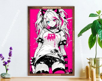 Anime Girl tapestry, manga Poster, stylish canvas