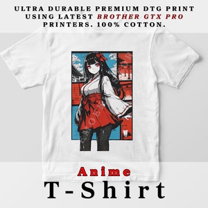 Camisa de chica anime, Waifu retro, Miko, camisa de regalo Otaku vintage, gráfico de ropa anime, camiseta de algodón, camiseta gráfica, camisa anime, japonés clásico