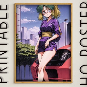 Retro Anime Self-Print Digital Poster / 1990 / 90s style / City Pop Cover / Cute Anime Girl / Japón - 09