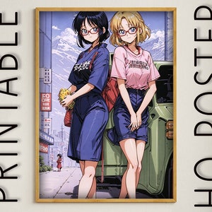 Retro Anime Self-Print Digital Poster | 1990 / 90s style | City Pop Cover | Cute Anime Girl | Japan - 02